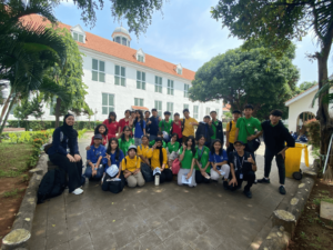 Grade 8 Students of Sekolah Victory Plus in front of one of the museums during their excursion.