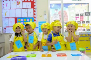 Early Years students of Sekolah Victory Plus, an international school in Bekasi, had an engaging learning at class with their special Chef costumes.