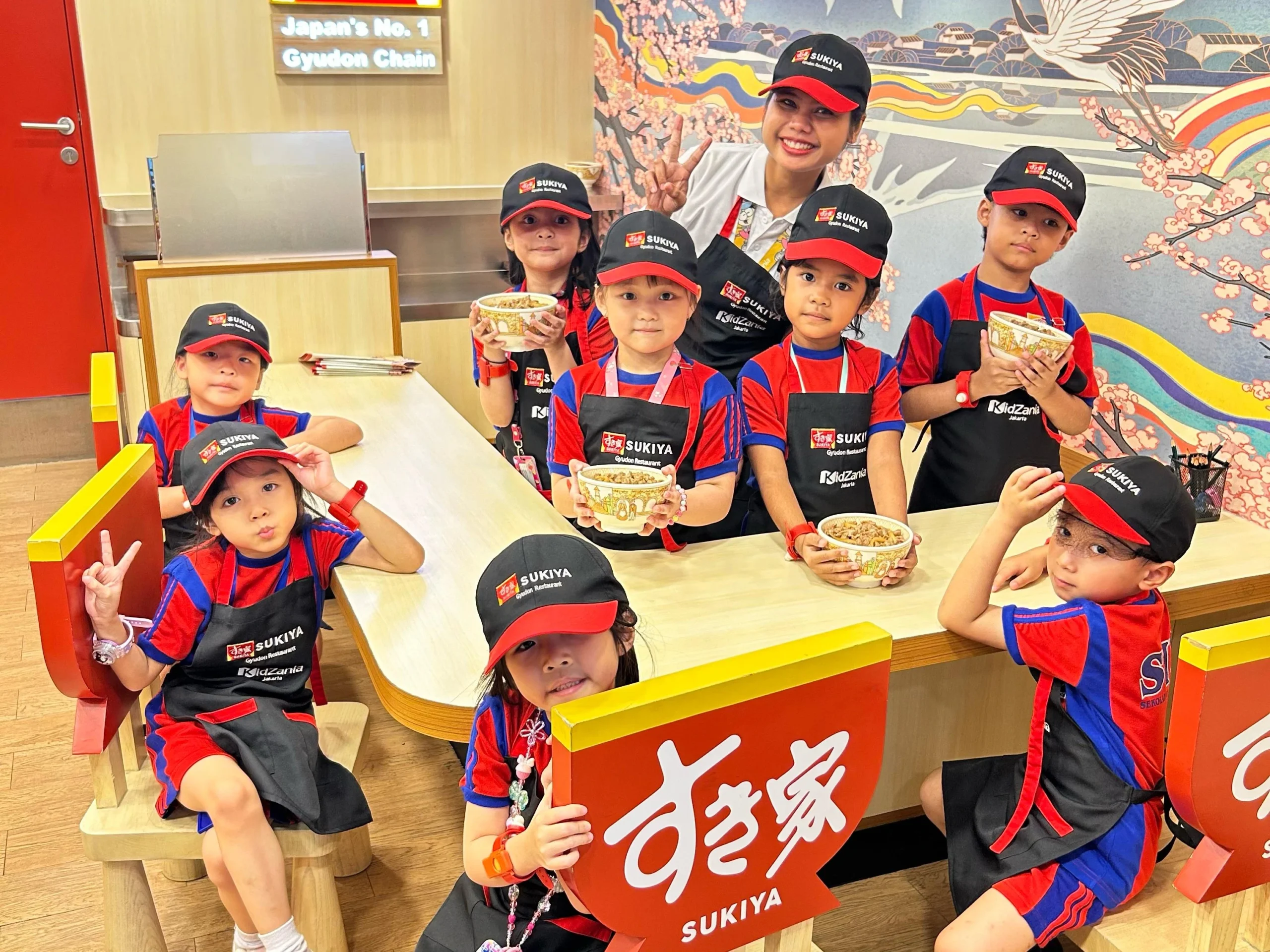 EY2 students of Sekolah Victory Plus, an IB school in Bekasi, learned roles of people at a restaurant setting at the Kidzania Jakarta.