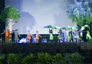 Students of Early Childhood Education at Sekolah Victory Plus, an international school in Indoneisa, performed musical drama The Jungle Book on stage.