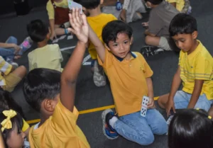 Students of Sekolah Victory Plus, an international school in Bekasi, learned together independently.
